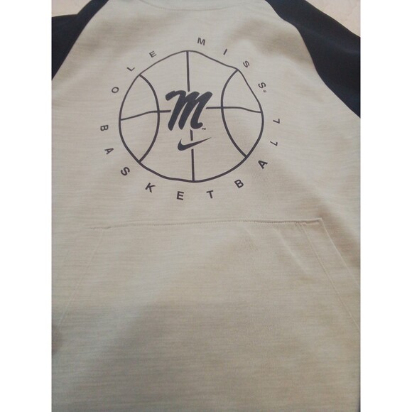 Men's Nike Ole Miss Basketball Hoodie Sweatshirt Size Small Gray / Blue - Picture 12 of 14